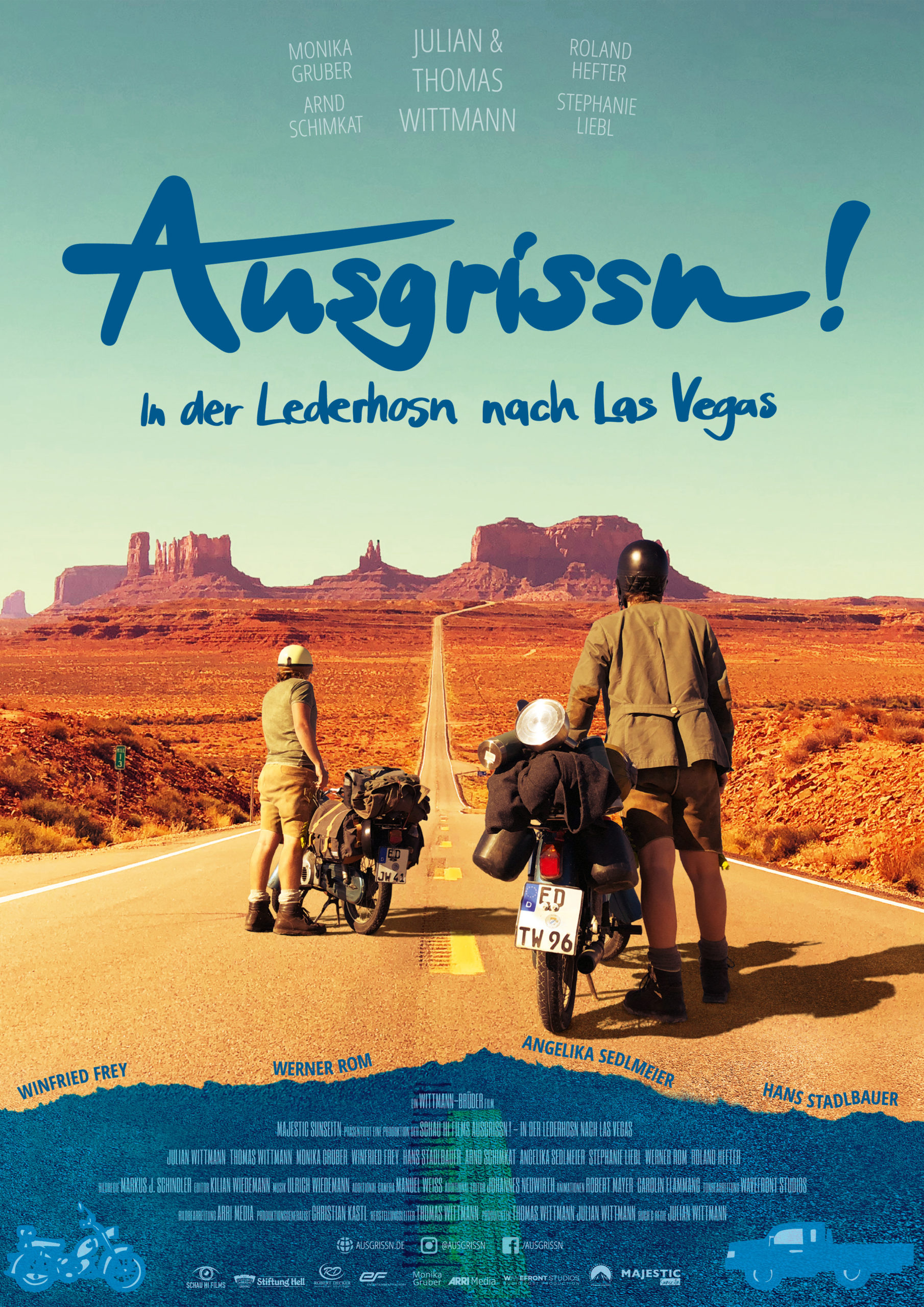 Filmplakat zu Ausgrissn. In der Lederhosn nach Las Vegas