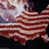 Amerika Karte aus brennenden Streichhölzern