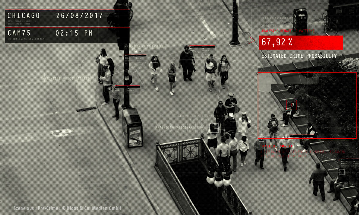 Bild das eine modifizierte Aufnahme einer Überwachungskamera zeigt
