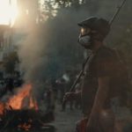 Maske und Protest