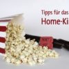 Umgefallene Popcorntüte. Schriftzug 