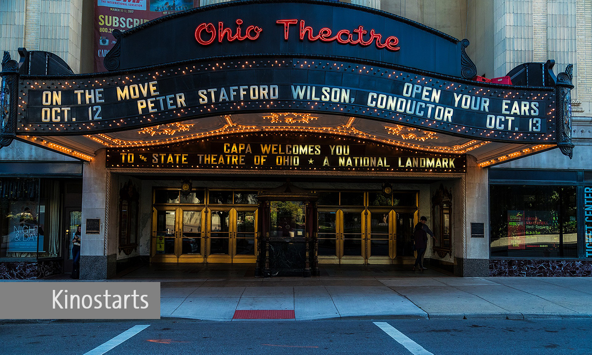 Plakat zu den Kinostarts. Ohio Theatre