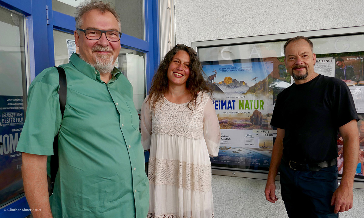 Kay Hoffmann, Melanie und Jan Haft vor dem Caligari in Ludwigsburg