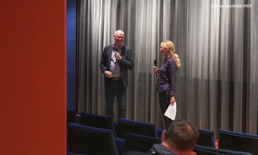 Valentin Thurn und Astrid Beyer bei der DOK Premiere des Haus des Dokumentarfilms im Oktober 2021.