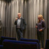 Kinoleiter Peter Erasmus, Valentin Thurn und Astrid Beyer begrüßen zur DOK Premiere in Stuttgart.