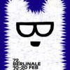 Berlinale Key Visual von Claudia Schramke: Weißer Bär mit Brille auf farbigem Grund