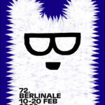 Berlinale Key Visual von Claudia Schramke: Weißer Bär mit Brille auf farbigem Grund