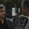 Filmstill aus „Im Kleinformat“: Feras Fayyad und Anwalt Anwar Albuni © Ma.Ja.De. Filmproduktion