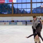 Eislaufduo bei den Proben