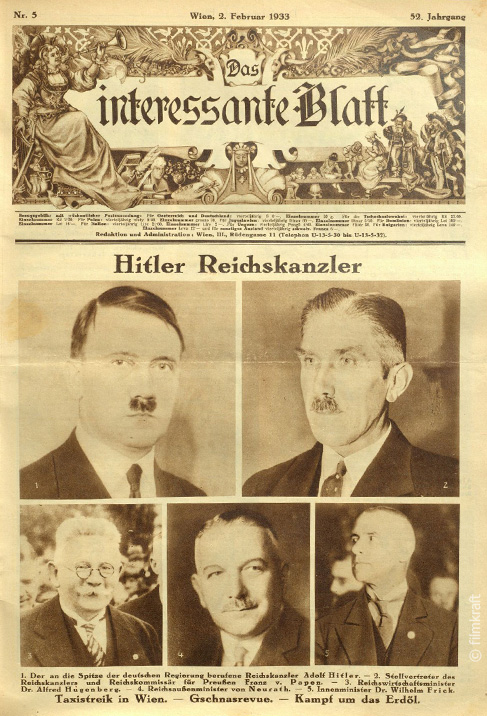 Zeitung mit Adolf Hitler und Alfred Hugenberg auf dem Cover