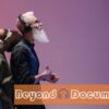 Zwei Menschen mit Kopfhörern. Beyond Documentary Banner