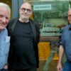 DOK Premiere Jeder schreibt für sich allein, Dominik Graf, Anatol Regnier, Goggo Gensch vor Atelier am Bollwerk