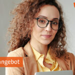 Porträt einer Geschäftsfrau mit Text