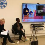 Astrid Beyer, Rabi Yansané und Rolf Lambert beim Workshop zu