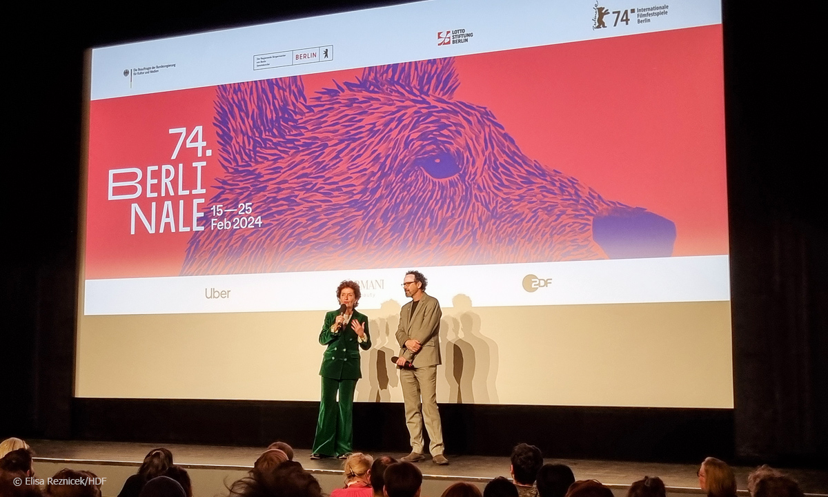 Ruth Beckermann und Carlo Chatrian bei der Weltpremiere von FAVORITEN, 74. Berlinale (Foto: Elisa Reznicek/HDF)